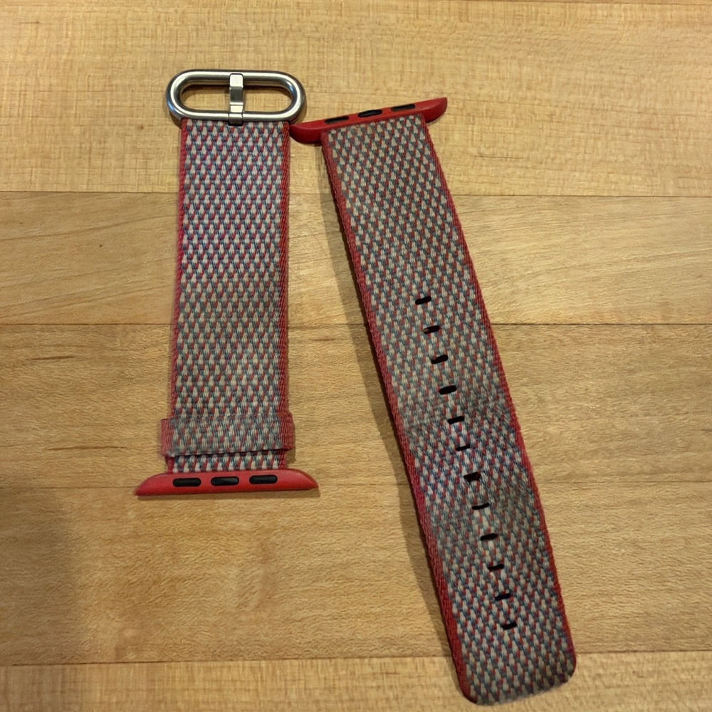 Original Genuine Apple Watch Woven Nylon Band 38MM 40MM 41MM strap Berry Checked